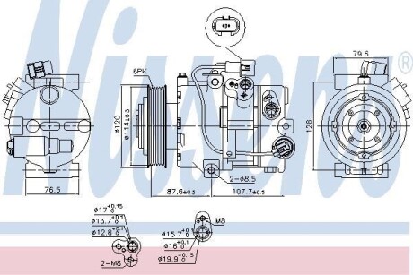 Компресор кондиціонера - ((977013Z500, P300133500)) NISSENS 890563