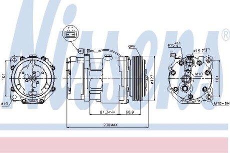 Компрессор, кондиционер - (2D0820805, 7D0820805, 701820805Q) NISSENS 89061