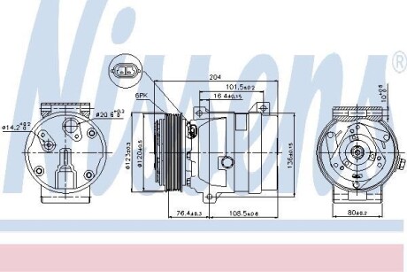 Компрессор, кондиционер - (01135514, 2763000QAC, 4403020) NISSENS 89063