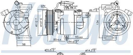 Компресор кондиціонера CITROEN - (b000776180, 88310YV010) NISSENS 890649