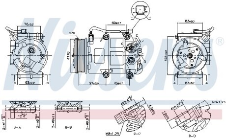 Компресор кондиціонера First Fit - (1855762, 1774907, AV1119D629BA) NISSENS 890655