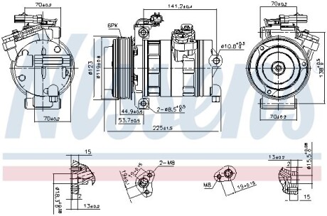 Компресор кондиціонера - (20910245, 25919443, 55111401AC) NISSENS 890662