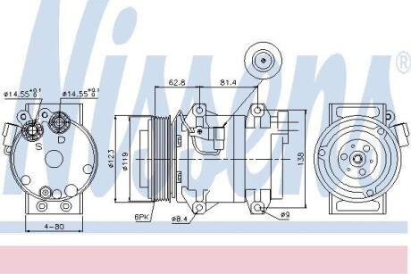 Компрессор, кондиционер - (30761388, 30742206, 8600889) NISSENS 89070