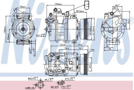 Компрессор, кондиционер - (4B0260805G, 4B0260805K, 4B0260805M) NISSENS 89073