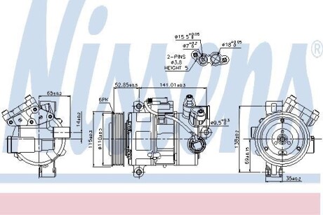 Компресор кондиціонера First Fit - (64509145351, 64509156821, 64526915380) NISSENS 89086