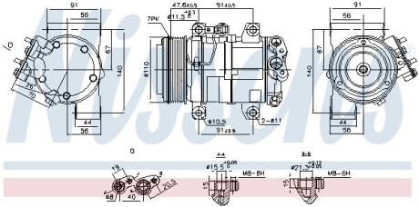 Компресор, система кондиціонування повітря ** FIRST FIT ** - NISSENS 890874