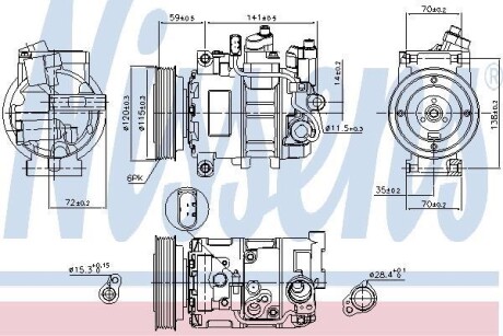 Компресор кондиціонера First Fit - (8K0260805G, 8K0260805K, 8K0260805P) NISSENS 89111