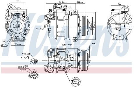 Компресор кондиціонера First Fit - (64509174803, 64529122620, 883100D070) NISSENS 89116