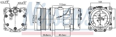 Компрессор, кондиционер - (7421049380, 8200201422, 8200628441) NISSENS 89160