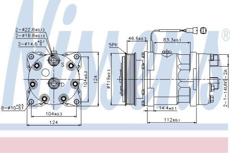 Компресор кондиціонера - ((6453FZ, 6453H6, 95599108, 96118281, 96133404)) NISSENS 89171