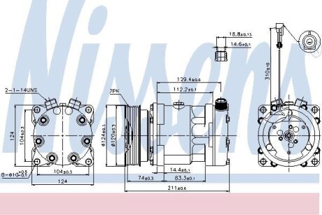 Компресор кондиціонера - ((60584039, 60593296, 60601070, 60601071, 60808589)) NISSENS 89177