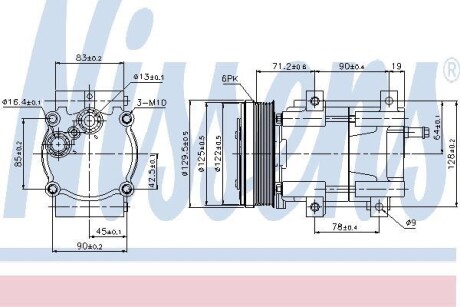 Компрессор, кондиционер - NISSENS 89205