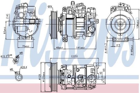 Компрессор, кондиционер - (4F0260805AB, 4F0260805AF, 4F0260805H) NISSENS 89209