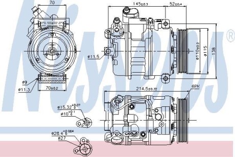 Компресор кондиціонера First Fit - (6918753, 6956715, 64509174803) NISSENS 89214