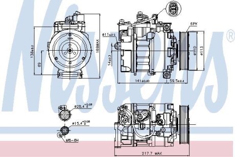 Компрессор, кондиционер - (01D00324, 4B0260805H, 8E0260805F) NISSENS 89223