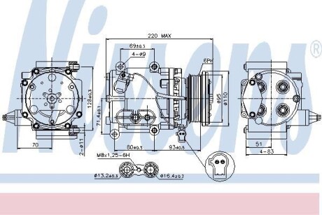 Компресор кондиціонера First Fit - (1064354, 1066927, 1123560) NISSENS 89228