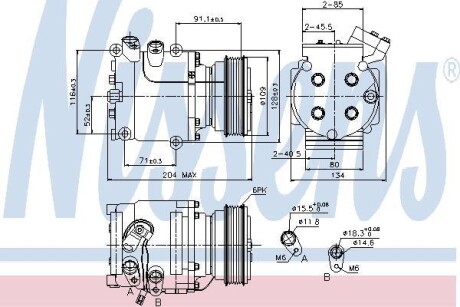 Компресор кондиціонера First Fit - (38810PZA004, 38810PWAJ02, 38810PWA006) NISSENS 89233