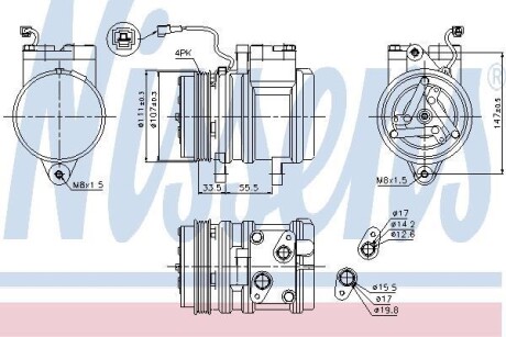 Компресор кондиціонера First Fit - (96256053, 96314801, 95925480) NISSENS 89275 (фото 1)