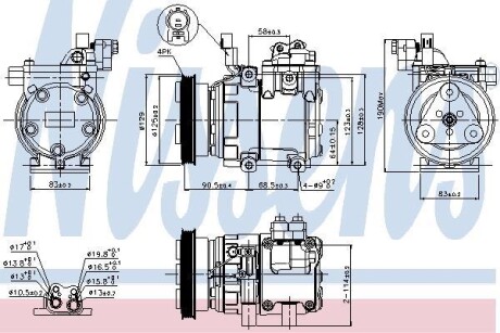 Компрессор, кондиционер - (977012D700, 9770125100, 977012F500) NISSENS 89291