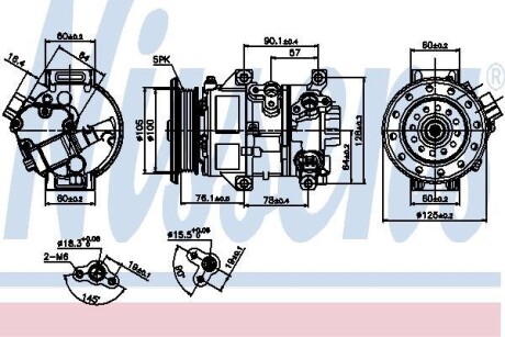 Компресор кондиціонера First Fit - (01D00324, 07E01328, 09520079JA0) NISSENS 89309