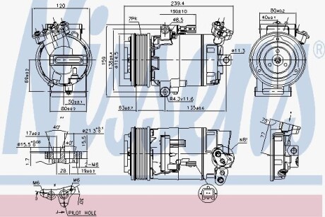 Компрессор, кондиционер - (92600BR00A) NISSENS 89346