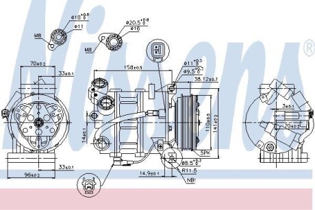 Компресор кондиціонера First Fit - (0361N3, 11617805027, 1311069K01) NISSENS 89350