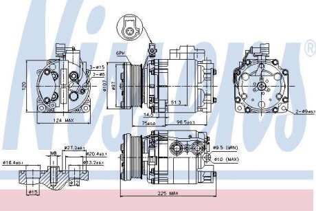 Компресор кондиціонера First Fit - (6T169D629BA, 6T1619D629BC, 6T1619D629BB) NISSENS 89354