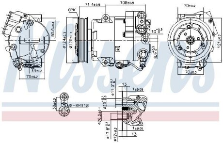 Компрессор, кондиционер - (h12A1AF4DW, 92600EN22A, GJ6A61K00F) NISSENS 89425