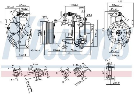 Компресор кондиціонера First Fit - (883100D070, 8831052291, 883100D201) NISSENS 89443