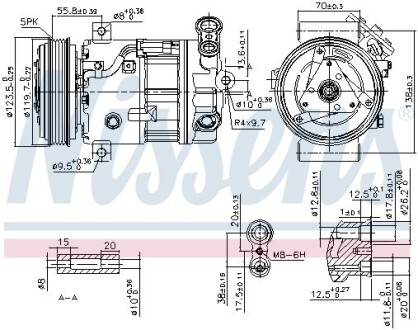 Компрессор климатизации fiat croma opel signum, vectra c, vectra c gt - (09225560, 6854003, 6854037) NISSENS 89577