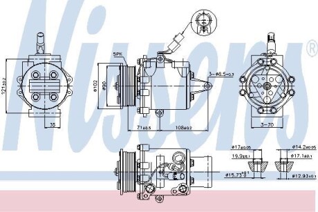 Компресор кондиціонера First Fit - (71743779, 71792022, 71792023) NISSENS 89591