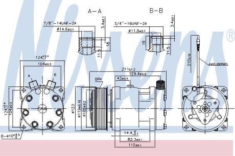 Компресор кондиціонера - ((977014L000, 92600JD200, 8200892677, 8200688814, 8200421255)) NISSENS 89632
