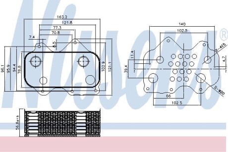 Масляный радиатор, двигательное масло - (077117021N, 077117021Q) NISSENS 90712