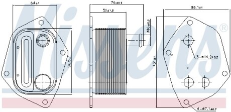 Теплообменник - (264102A150, 282702A610, 282712A600) NISSENS 90720