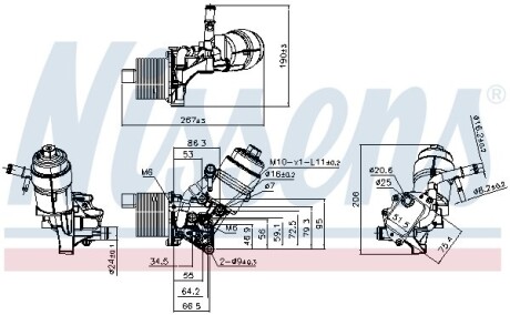 Chјodnica oleju opel astra j 10-/adam 13- - NISSENS 91161