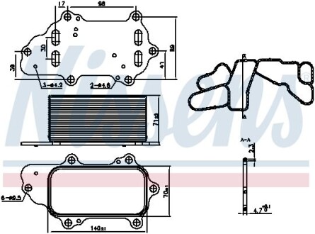 Радіатор масла - (68148342AA, 68211323AA, K68148342AA) NISSENS 91225 (фото 1)