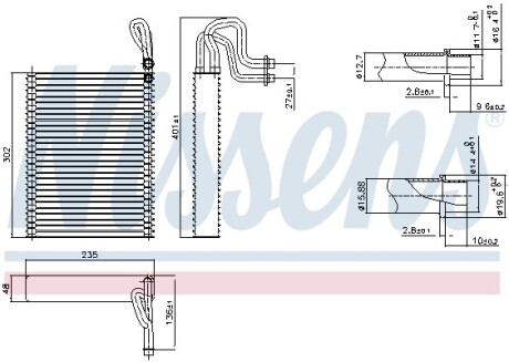 Испаритель кондиционера - NISSENS 92351