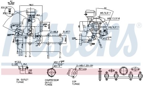 Турбіна VAG 1,9 TDI BKC/BLS/BXE 6/2003 -> 5/2010 - (03G253014T, 03G253014TV, 03G253014TX) NISSENS 93068 (фото 1)