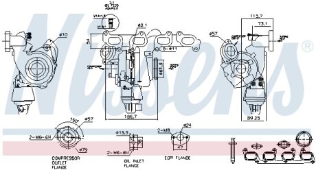 Турбіна VAG 2.0 TDI 6/2003 -> 8/2012 - (03L253010E, 03L253010EV, 03L253010EX) NISSENS 93285