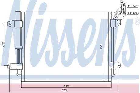 Радіатор кондиціонера First Fit - (5N0820411C, 5N0820411D, 5N0820411E) NISSENS 940138