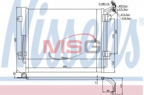 Конденсатор, кондиционер - (7N0820411A, 7N0820411B, 7N0820411C) NISSENS 940256