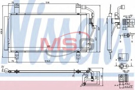 Конденсатор, кондиционер - (gk2g61480d, gk2g61480g, gk2g61480j) NISSENS 940352