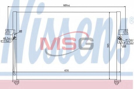 Конденсатор, кондиционер - (976064A002, 976064A250, 976064A252) NISSENS 94038