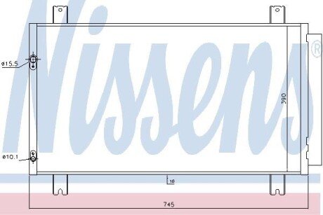 Конденсатор кондиціонера MITSUBISHI GRANDIS (NA0) (04-) - (mr958112) NISSENS 940401