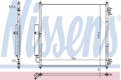 Конденсатор кондиционер - (lr034503, lr035791, lr110621) NISSENS 940408 (фото 1)