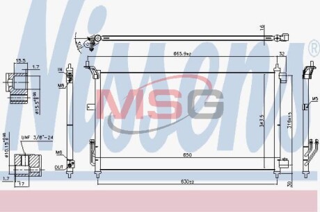 Конденсер NISSAN ALMERA 1.5 A/T 11- - NISSENS 940557