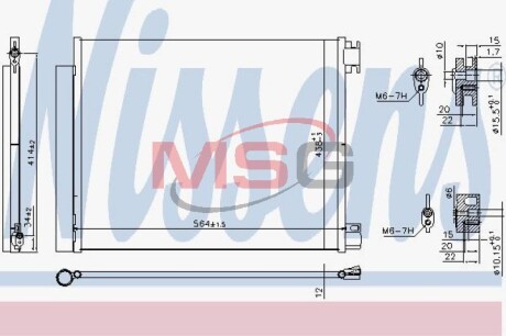 Конденсор (радіатор кондиціонера) - (921001829R, 921004063R, 921008540R) NISSENS 941060 (фото 1)