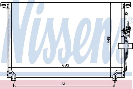 Конденсатор, кондиционер - (1850028, 1850059, 52460418) NISSENS 94232