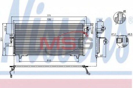 Конденсатор, кондиционер - (921102F000, 921102F005, 921109F500) NISSENS 94299