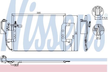 Конденсатор, кондиционер - (1685001054, 1685001154, 1685000854) NISSENS 94588